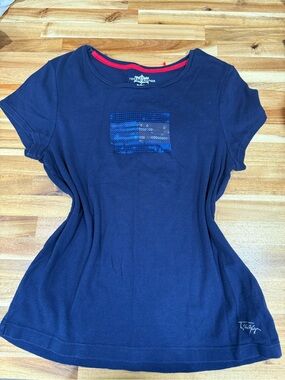 Tommy Hilfiger Navy Short Sleeve Tee with Sequin Square